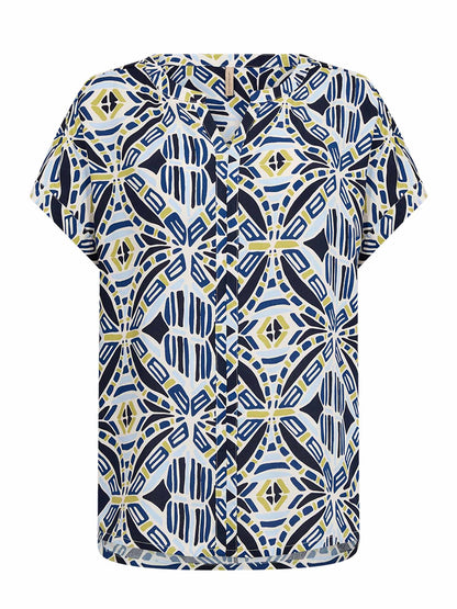 Blusa donna Soyaconcept Cassiel con stampa multicolore e collo a V