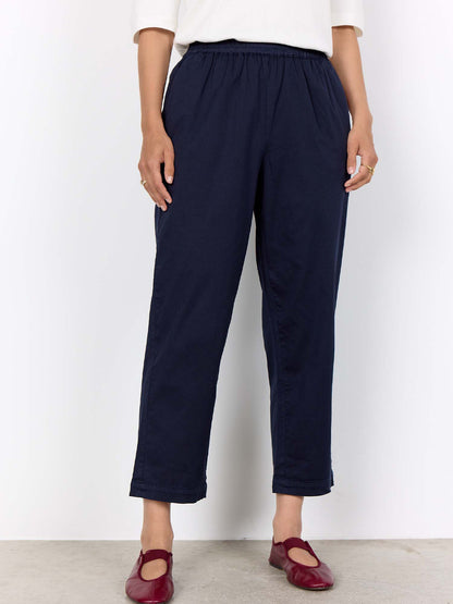 Pantaloni Rovena in cotone blu, comfort e stile casual da donna
