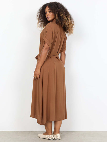 Vestito donna marrone Soyaconcept dal design contemporaneo e confortevole