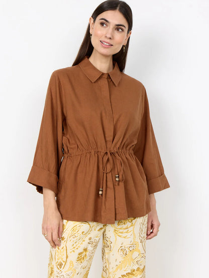 Soya concept saharia camicia da donna tabacco