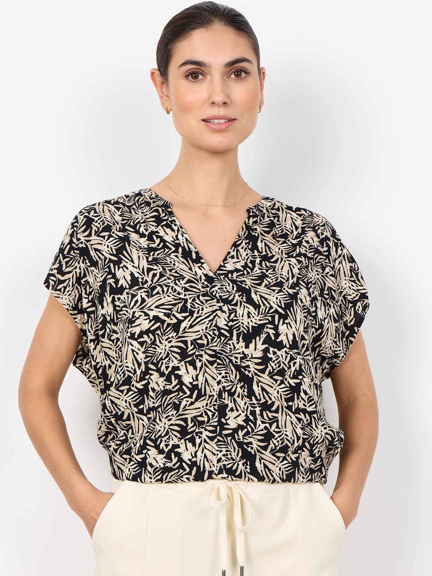Soyaconcept Faye 2, elegante blusa donna multicolore in viscosa