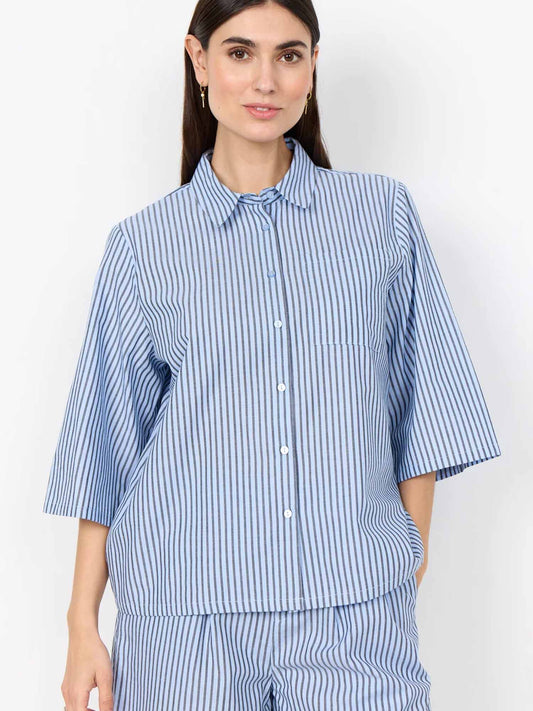 Camicia unisex azzurra Soyaconcept dal design versatile
