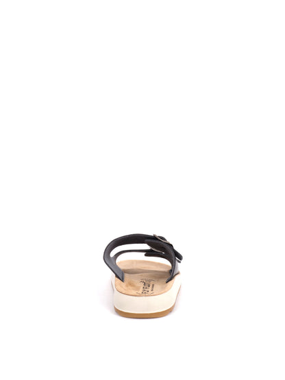 Sandali donna Fly Flot con doppia fascia nera e fibbia