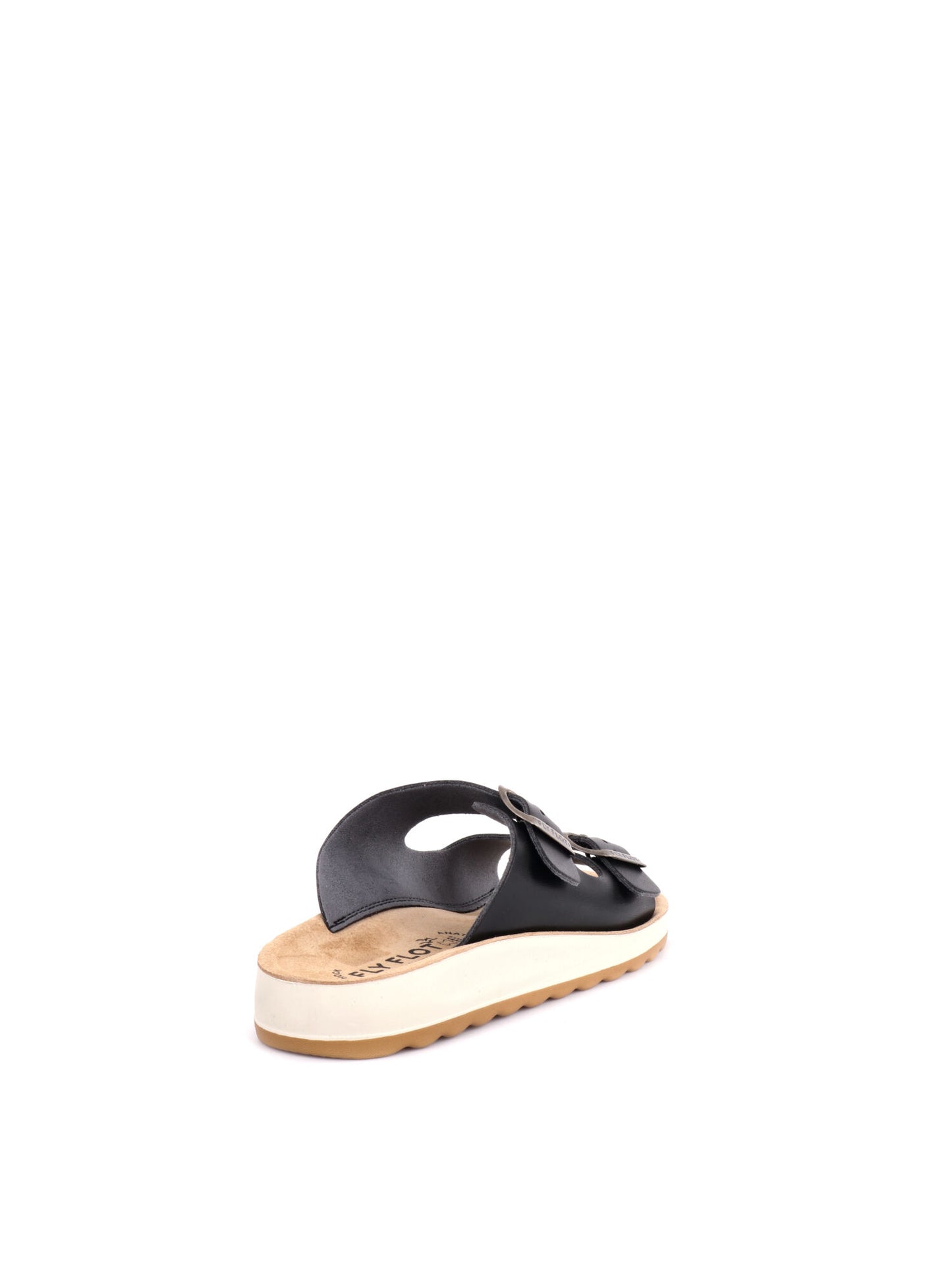 Sandali donna Fly Flot con doppia fascia nera e fibbia