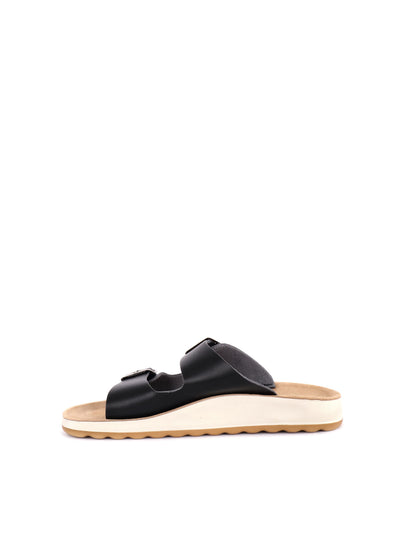 Sandali donna Fly Flot con doppia fascia nera e fibbia