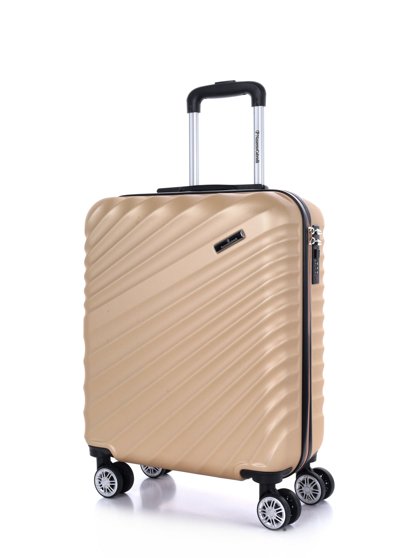 Valigia rigida piccola Nazareno Gabrielli colore beige champagne