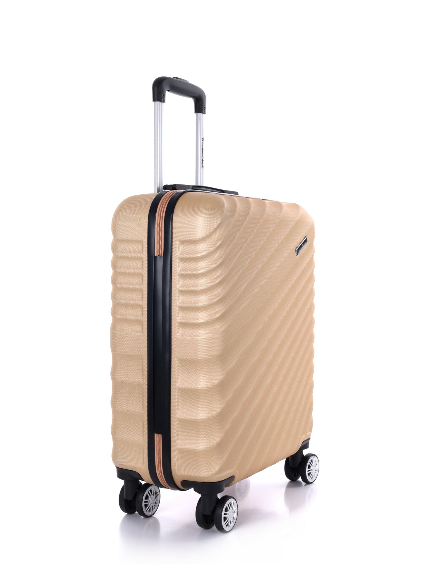 Valigia rigida piccola Nazareno Gabrielli colore beige champagne