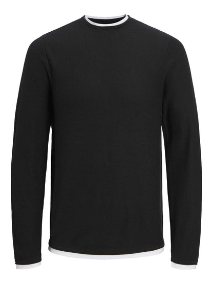 MAGLIA GIROCOLLO TWINN JACK&JONES DA UOMO NERO