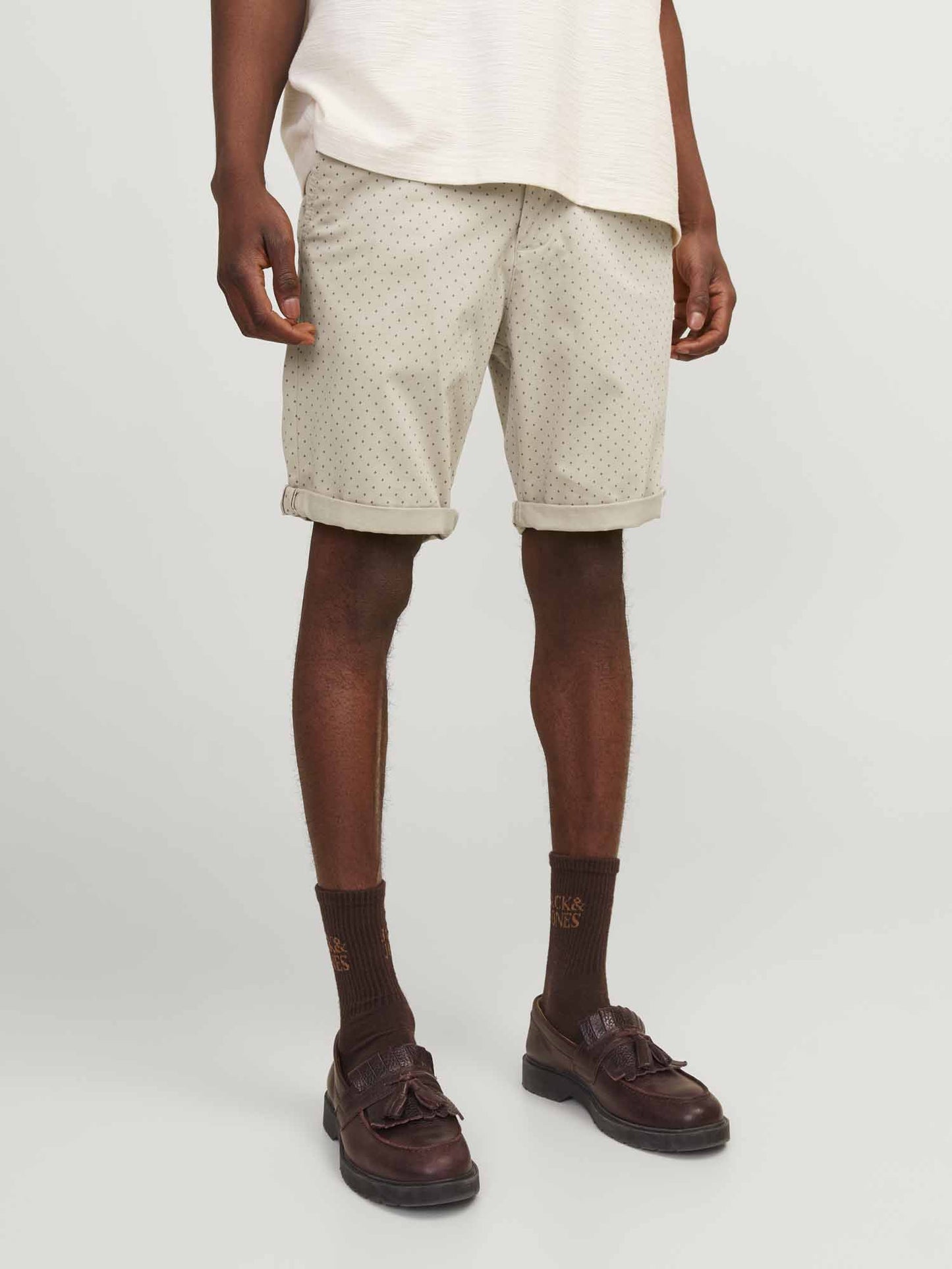 Shorts da uomo Jack&Jones Bowie beige per la primavera-estate