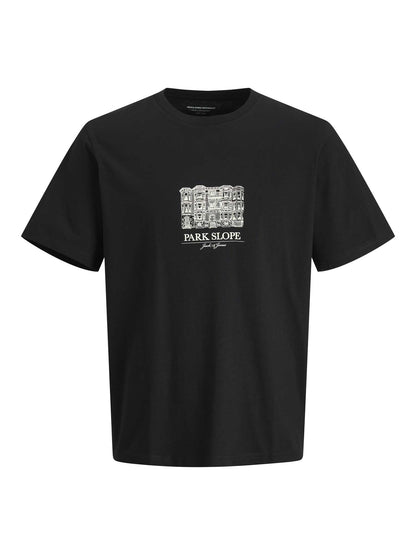 T-SHIRT BOSTON JACK&JONES UOMO NERO