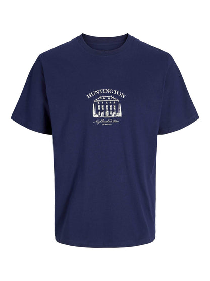 T-SHIRT BOSTON JACK&JONES UOMO BLU