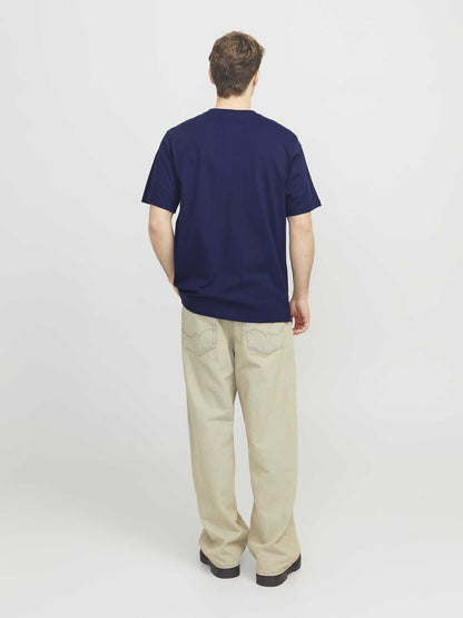 T-SHIRT BOSTON JACK&JONES UOMO BLU