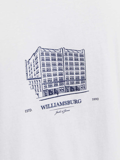 T-SHIRT BOSTON JACK&JONES UOMO BIANCO