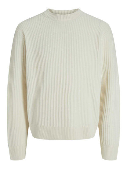 PULLOVER GRID JACK&JONES DA UOMO PANNA