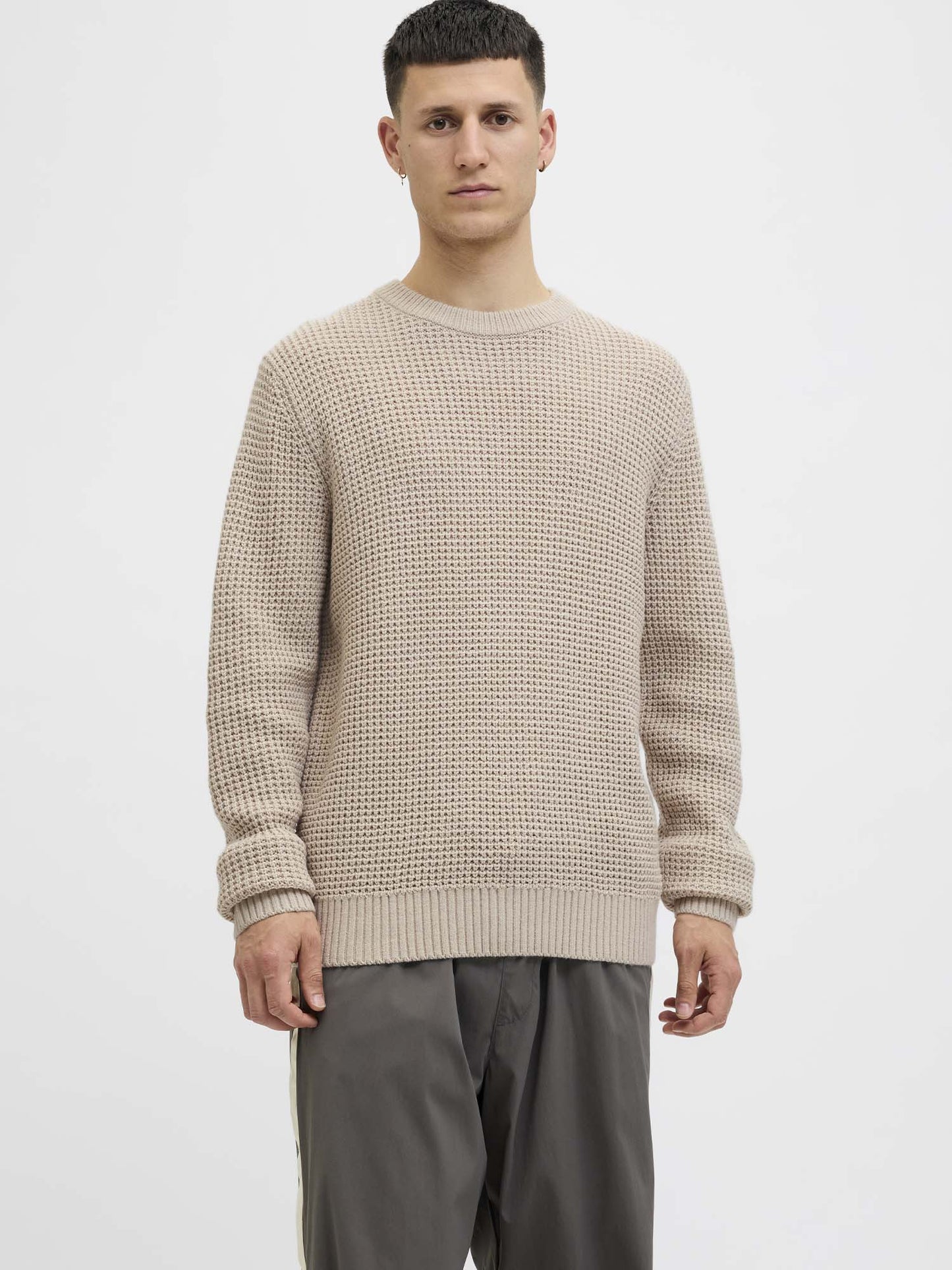 PULLOVER GLOBAL JACK&JONES DA UOMO PANNA