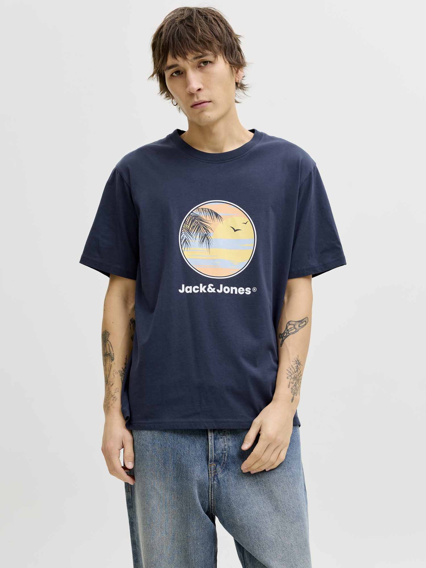 Jack&Jones Relaxed Fit, t-shirt maniche corte da uomo blu