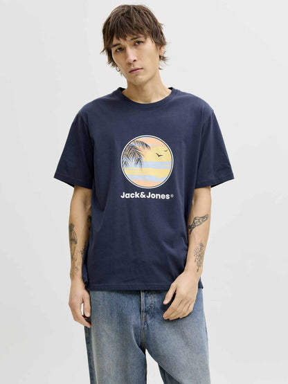 Jack&Jones Relaxed Fit, t-shirt maniche corte da uomo blu