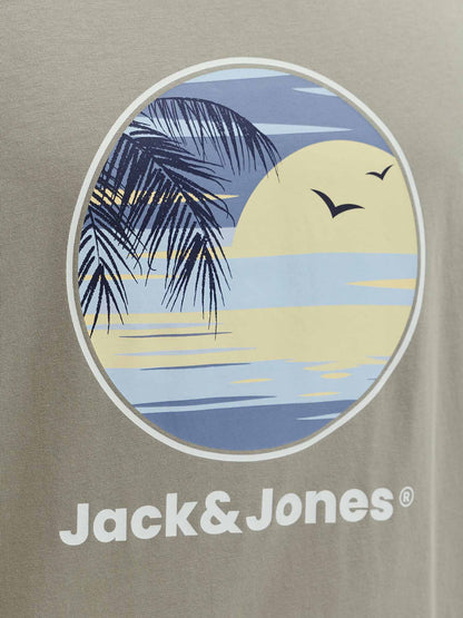 T-shirt uomo Jack&Jones Relax Fit verde in cotone