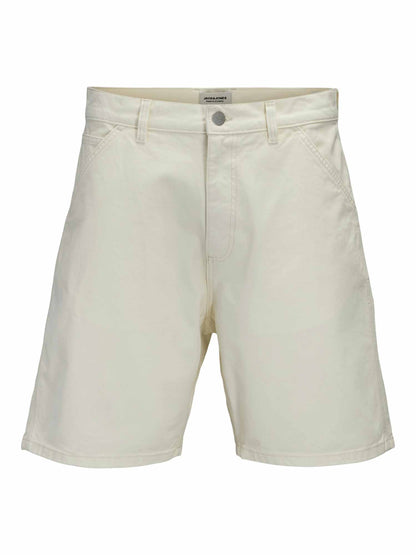 Jack&Jones Tony, bermuda wide leg uomo in cotone crema