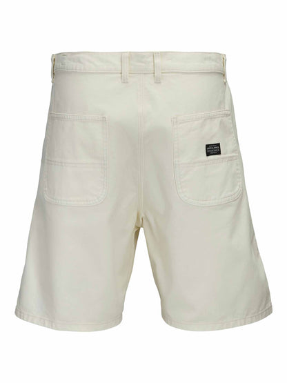 Jack&Jones Tony, bermuda wide leg uomo in cotone crema