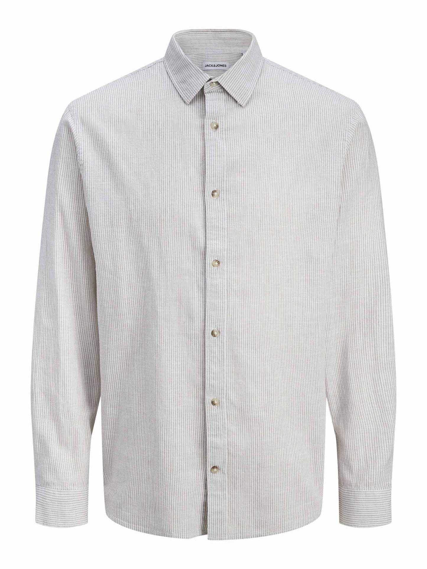 Jack&Jones Camicia estiva in lino beige regular fit da uomo