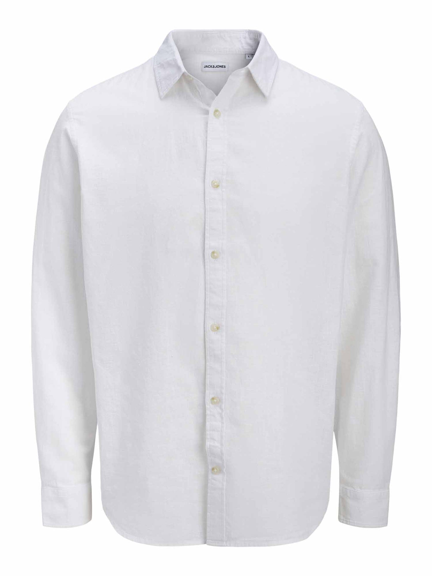 Jack&Jones Summer, camicia regular fit bianca in lino e cotone da uomo