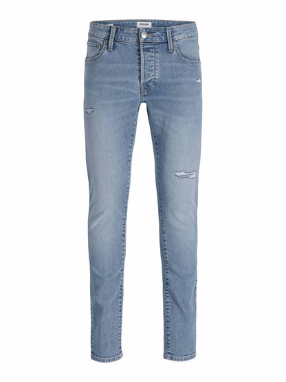 Jeans slim fit Glenn da uomo in cotone blu per uno stile casual
