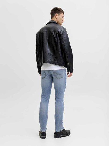 Jeans slim fit Glenn da uomo in cotone blu per uno stile casual