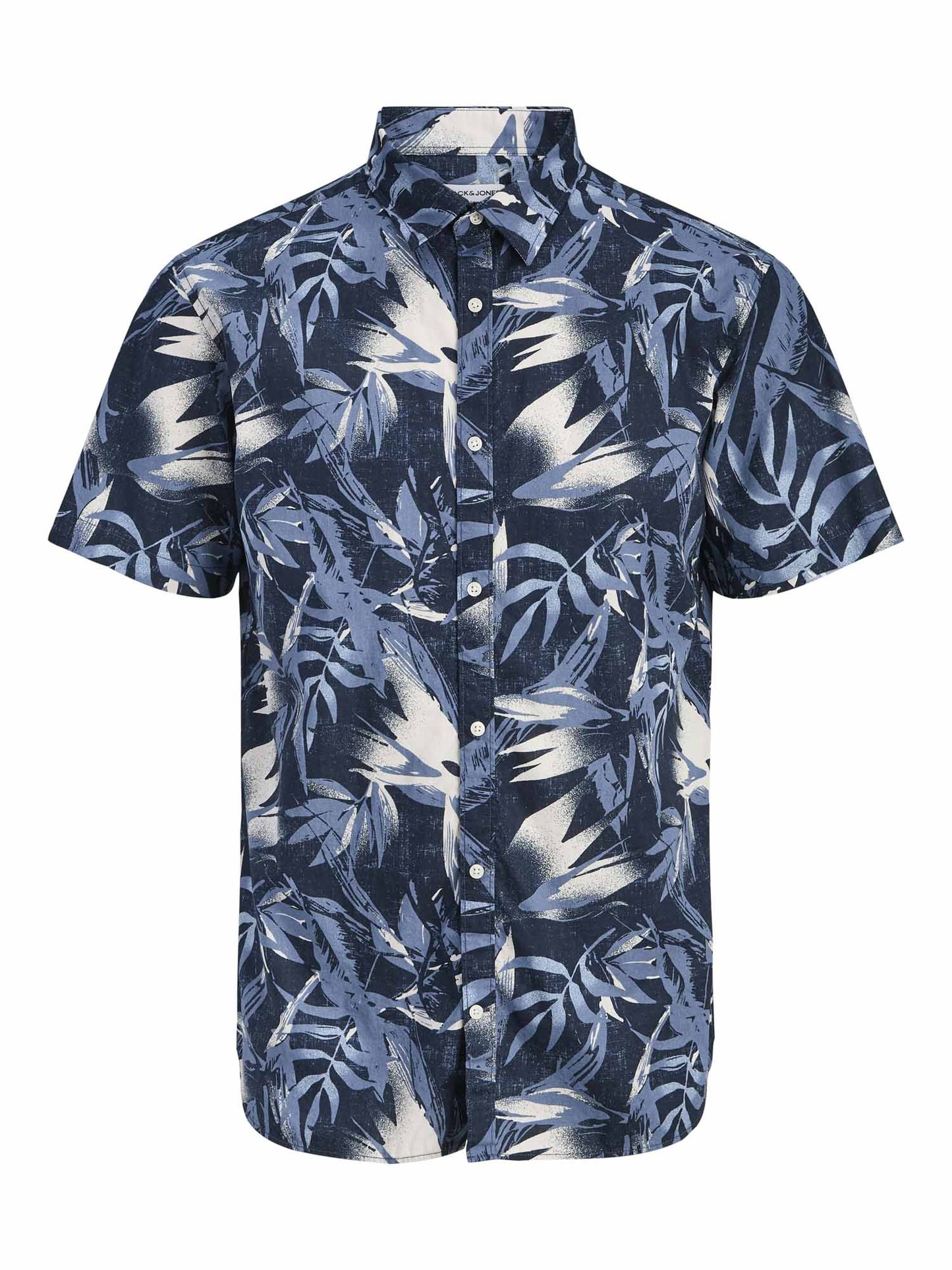 Jack&Jones Honolulu, camicia uomo maniche corte in cotone blu