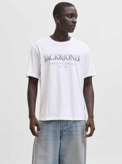 T-shirt Devin Daytona Jack&Jones beige da uomo a maniche corte