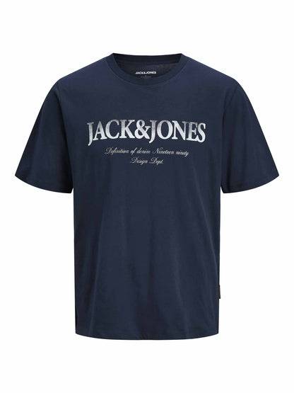 Jack&Jones Devin Daytona, t-shirt regular in cotone blu da uomo