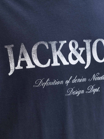 Jack&Jones Devin Daytona, t-shirt regular in cotone blu da uomo