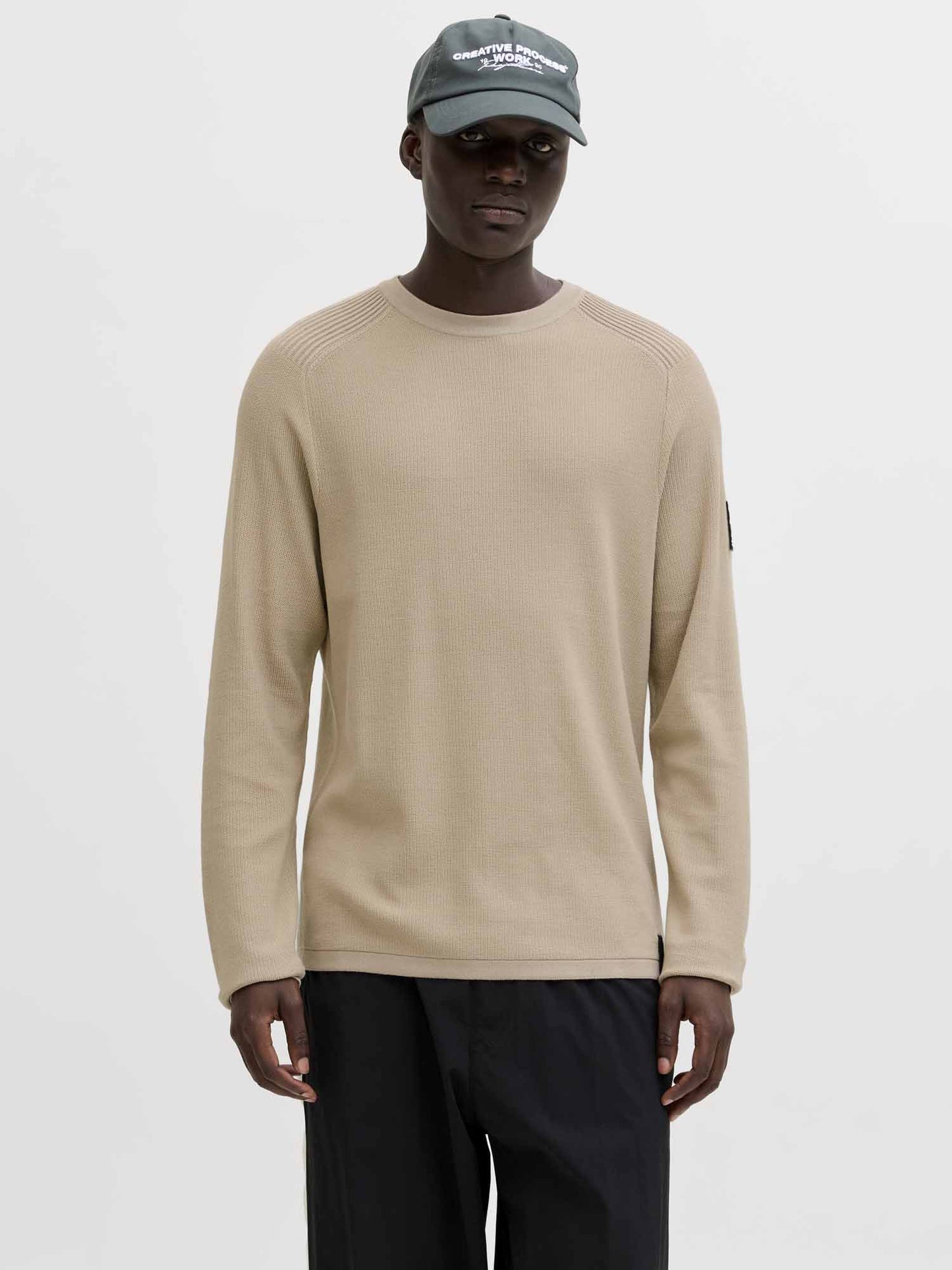 Maglia in cachemire beige da uomo Jack&Jones dal design casual
