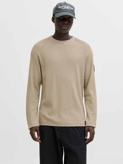 Maglia in cachemire beige da uomo Jack&Jones dal design casual