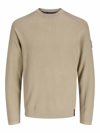 Maglia in cachemire beige da uomo Jack&Jones dal design casual
