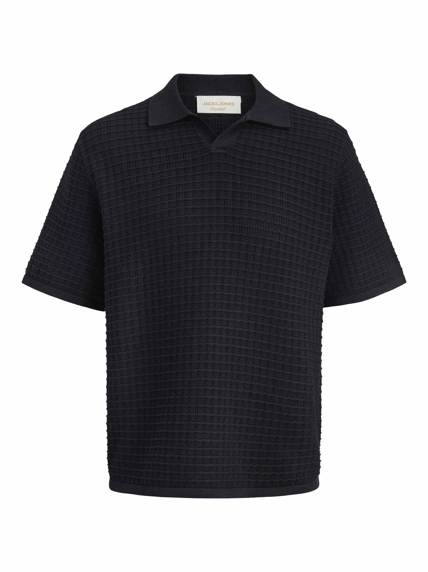 Jack&Jones Jornantucket, polo nera a maglia per uomo