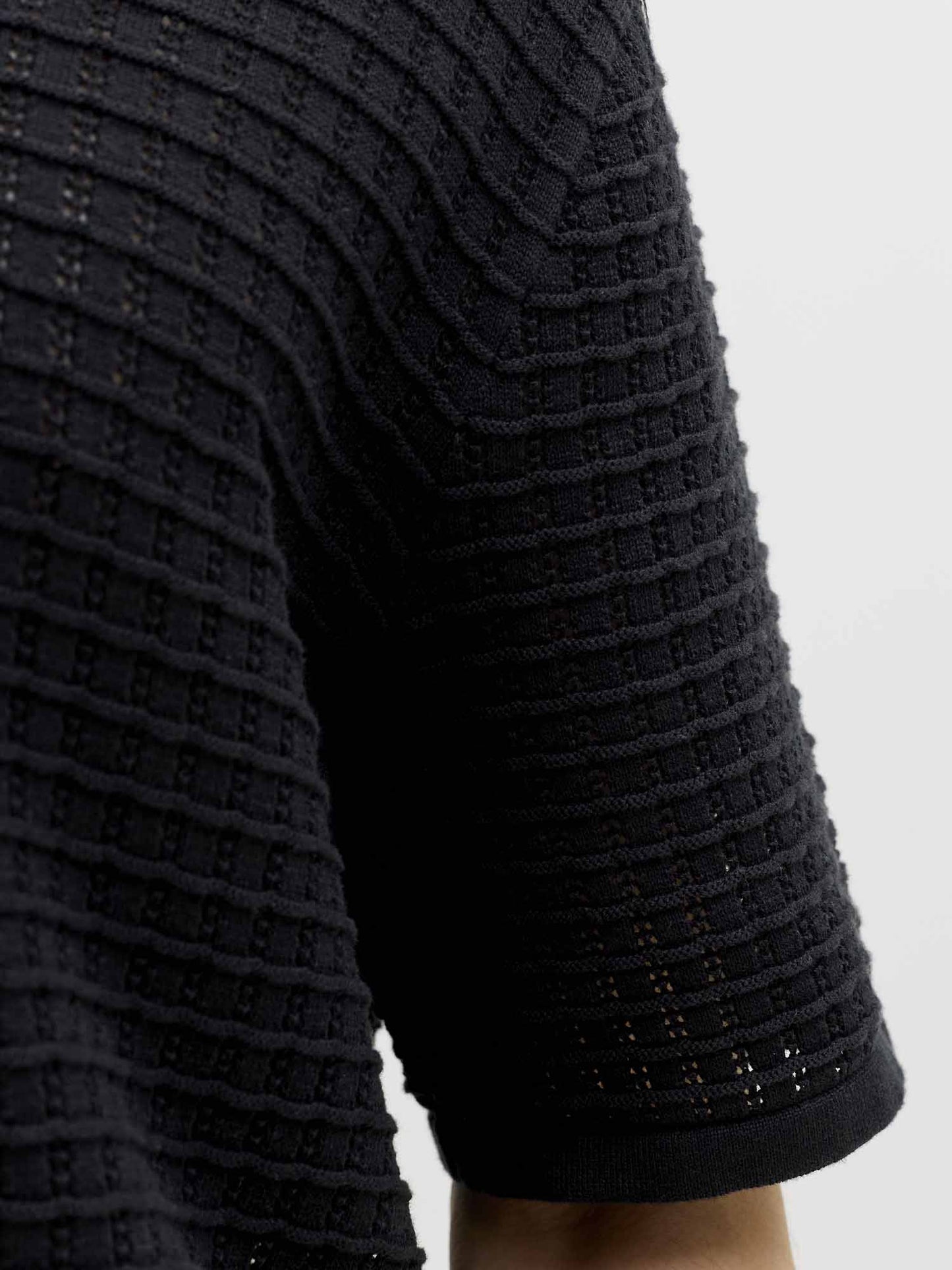 Jack&Jones Jornantucket, polo nera a maglia per uomo