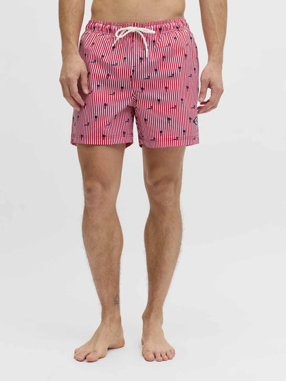 Bermuda da spiaggia Maui Breeze rossi da uomo Jack&Jones