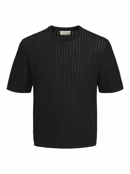 Jack&Jones Maine, t-shirt casual da uomo nera a maniche corte