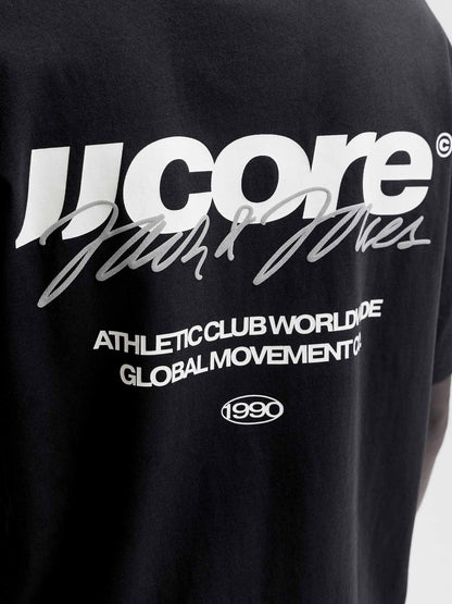 Jack&Jones Club, t-shirt maniche corte da uomo nera