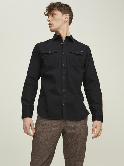 CAMICIA DENIM SHERIDAN JACK&JONES DA UOMO NERO