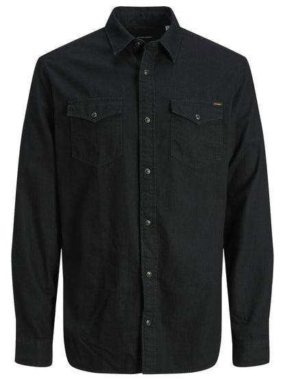 CAMICIA DENIM SHERIDAN JACK&JONES DA UOMO NERO