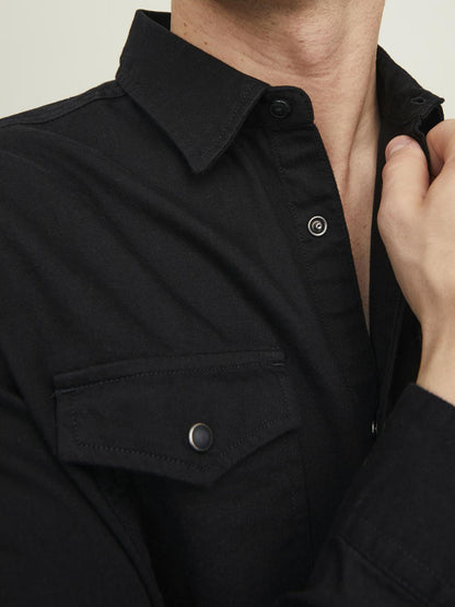 CAMICIA DENIM SHERIDAN JACK&JONES DA UOMO NERO