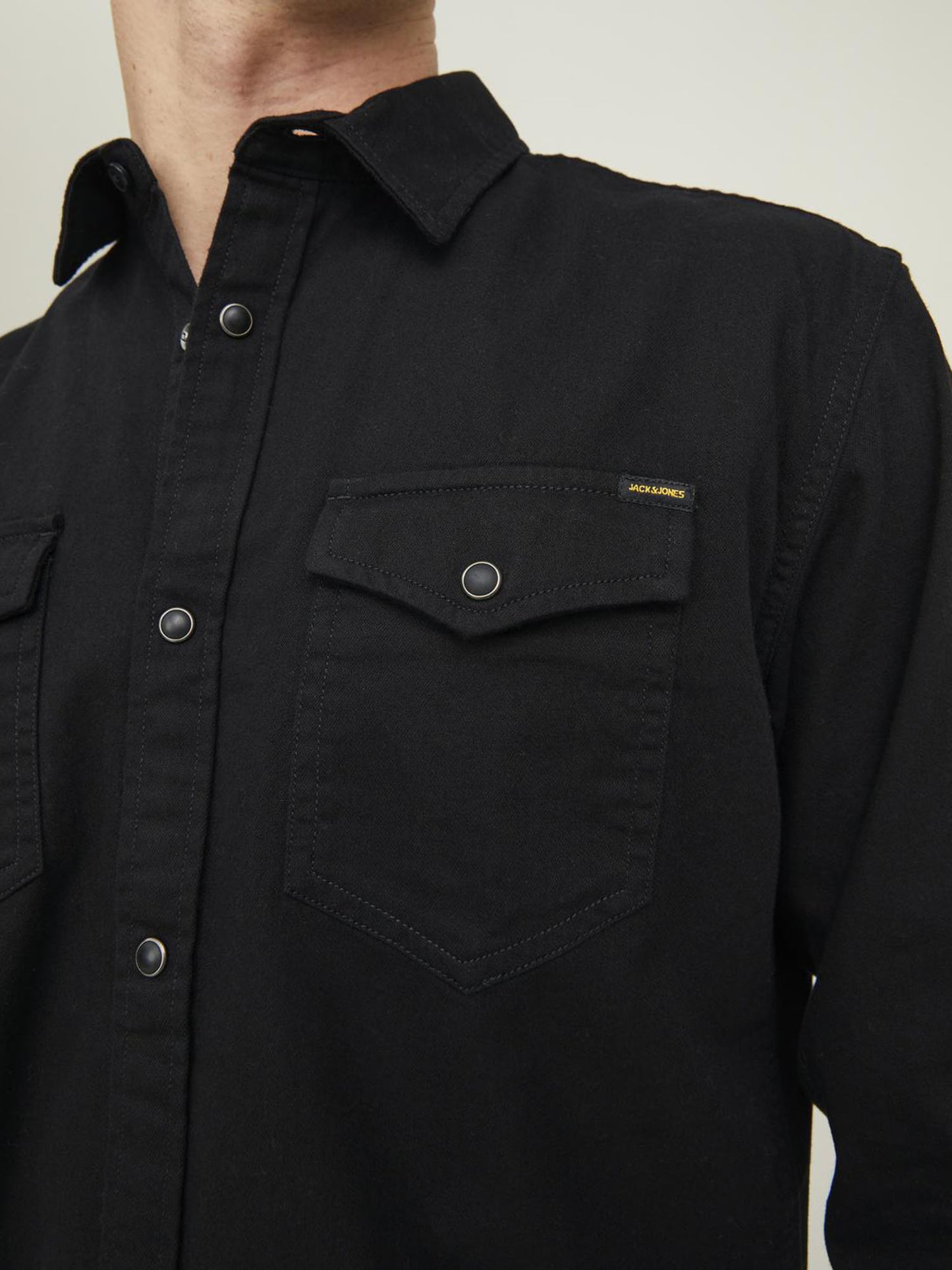 CAMICIA DENIM SHERIDAN JACK&JONES DA UOMO NERO