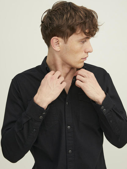 CAMICIA DENIM SHERIDAN JACK&JONES DA UOMO NERO
