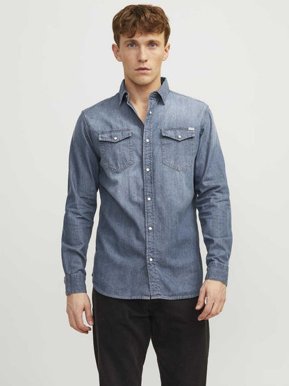 Jack&Jones Jjesheridan, camicia casual denim light da uomo