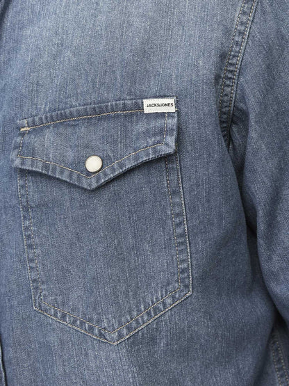CAMICIA SHERIDAN JACK&JONES DA UOMO JEANS CHIARO