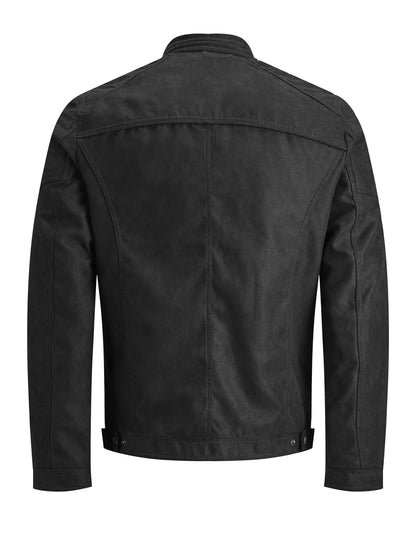 GIACCA IN ECOPELLE SCAMOSCIATA ROCKY JACK&JONES DA RAGAZZO NERO