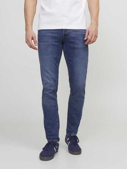Jeans slim fit Jack&Jones Glenn da uomo in denim blu