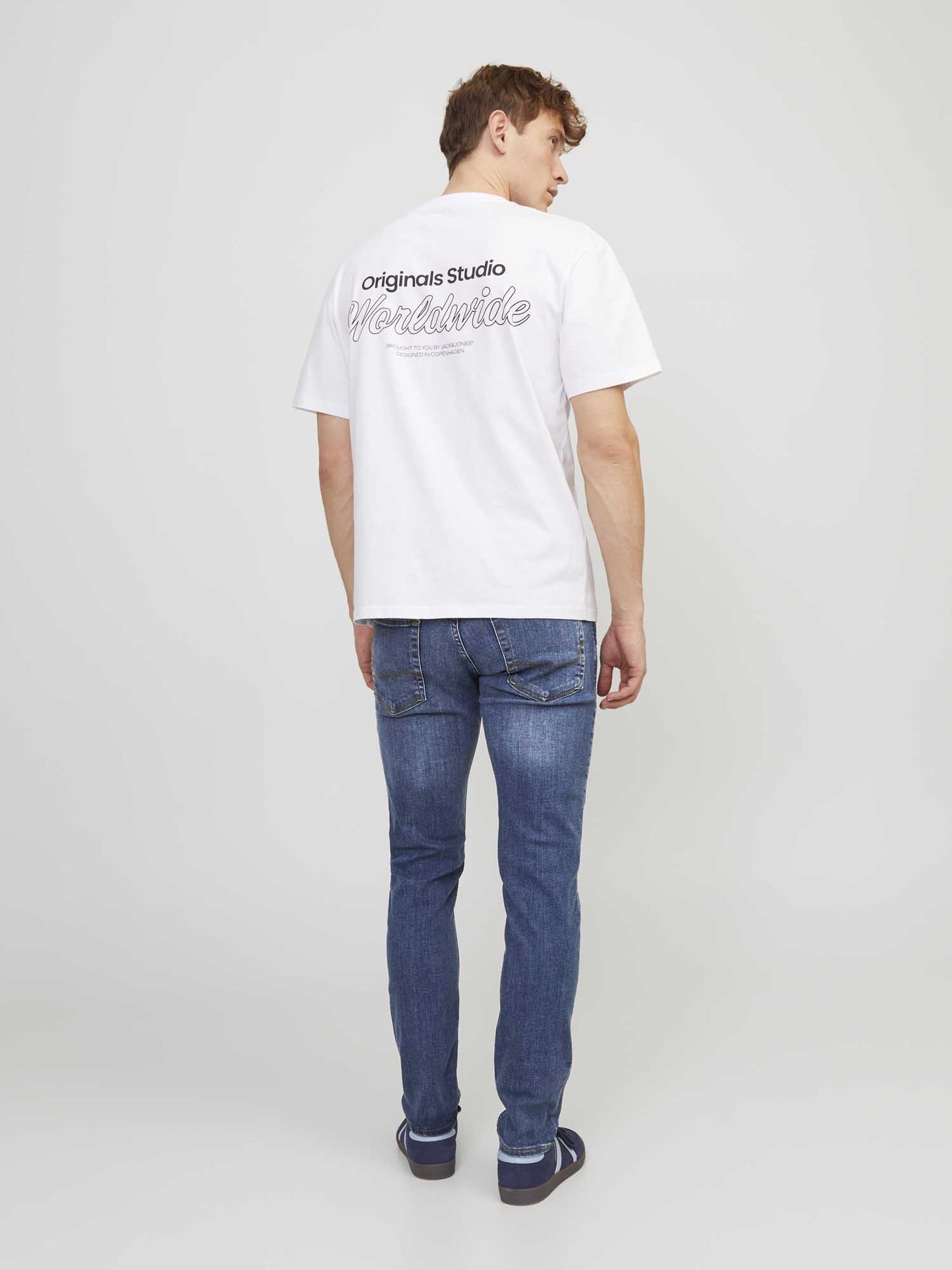 Jeans slim fit Jack&Jones Glenn da uomo in denim blu
